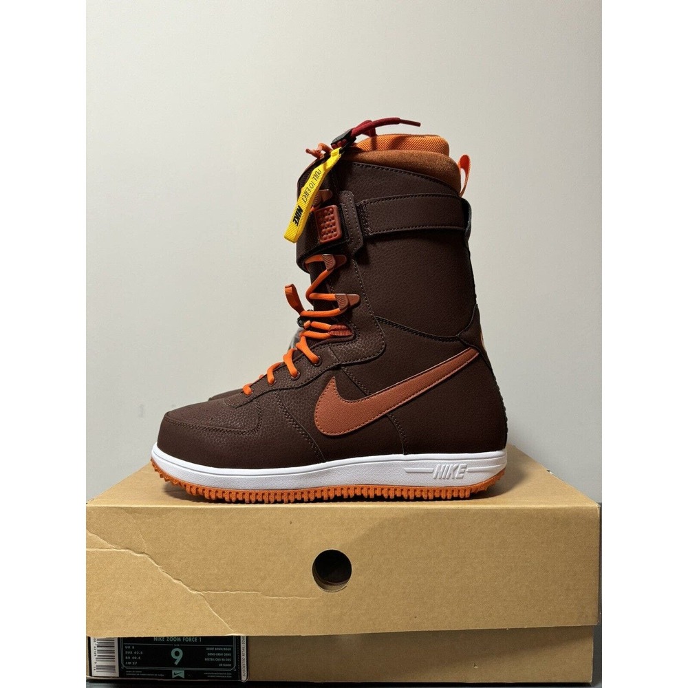 Nike Zoom Force 1 Snowboard Boots Brkrt Brown Size 9 334841-288